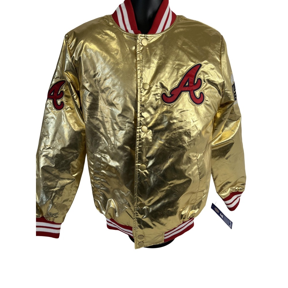 Atlanta Braves Jacket Mens Small Gold MLB Baseball‎ Starter World Series 2021
